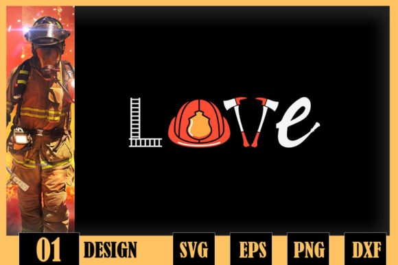 Firefighter Love Graphics for Crafts